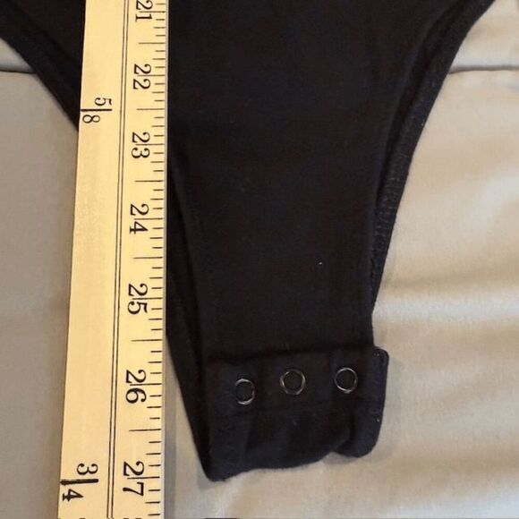 T by Alexander Wang Twist Knot Front Bodysuit Black Modal jersey Size XS - Picture 10 of 11